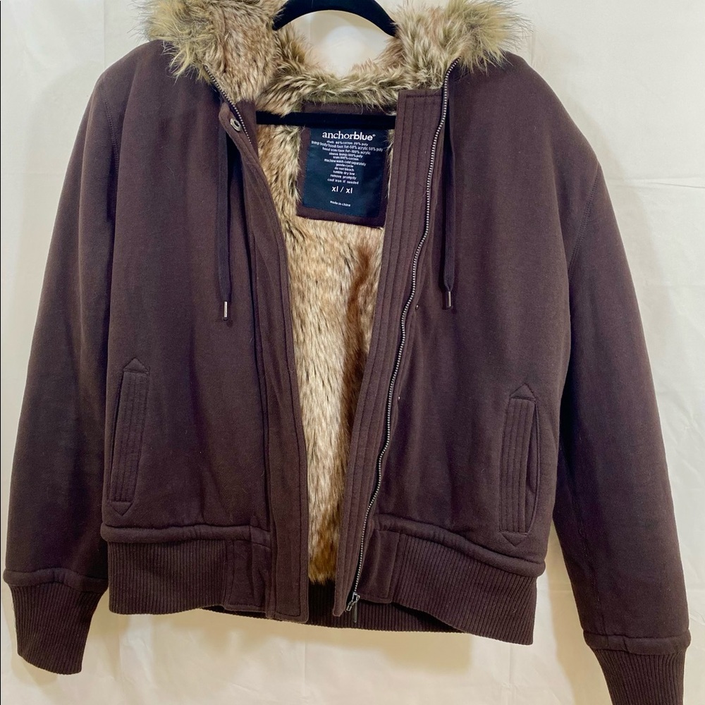 Anchor Blue jacket with fur lining Only wore a couple times in perfect condition